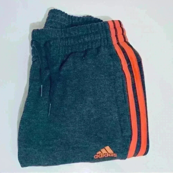 Adidas Women’s 3 Stripe Cotton Fleece Sweatpants Jogger, Size XS, Gray w/ Mango - Picture 15 of 16